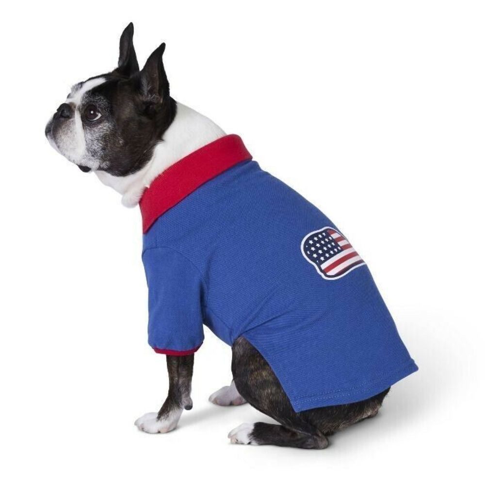 Flag Whale USA Flag Pet Dog Polo - Blue - Vineyard Vines for Target Sz Small